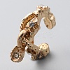 Clear Cubic Zirconia Teardrop Charms Cuff Earrings EJEW-WH0047-10LG-3