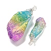 Electroplated Raw Rough Natural Quartz Crystal Big Pendants G-A229-02P-01-2
