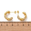 Brass Micro Pave Clear Cubic Zirconia Stud Earrings EJEW-D322-07G-01-5