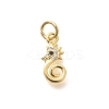 Brass Micro Pave Clear Cubic Zirconia Charms KK-Q040-04B-G-1