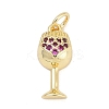 Brass Micro Pave Cubic Zirconia Pendants KK-G522-55G-1