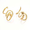 304 Stainless Steel Wire Twist Stud Earrings EJEW-I286-05G-2