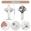 50Pcs Religion Corss Alloy Lapel Pin Backs JEWB-FH0002-50P-2