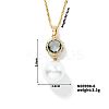 Brass Pave Rhinestone & Imitation Pearl Round Pendnat Shiny Women's Necklaces for Women NM0826-6-1