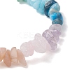 Chakra Natural Rose Quartz & Green Aventurine & Sunstone & Lavender Amethyst & Citrine & Apatite & White Jade Chip Beads Stretch Bracelets for Women BJEW-JB13113-4