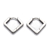 Tarnish Resistant 304 Stainless Steel Rhombus Huggie Hoop Earrings STAS-H156-08P-1