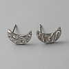 304 Stainless Steel Textured Geometry Stud Earring Findings with Hole STAS-WH0027-54K-2