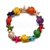 Synthetic Turquoise Beaded Stretch Bracelets for Men Women BJEW-TA00643-2