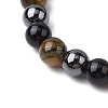Natural & Synthetic Mixed Gemstone Mixed Gemstone Beads Thread Stretch Bracelets for Women BJEW-JB11252-4
