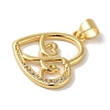 Rack Plating Brass Micro Pave Clear Cubic Zirconia Pendants KK-P267-05B-G-2