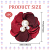 Cloth 3D Flower Brooch Pin JEWB-WH0022-92A-2