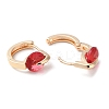 Rack Plating Brass Micro Pave Red Cubic Zirconia Hoop Earrings LS-EJEW-P238-11KCG-2