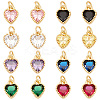 16Pcs 8 Colors Real 18K Gold Plated Brass Inlaid Cubic Zirconia Charms FIND-GA0002-34-1