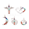 Yilisi 5Pcs 5 Style Chakra Gemstone Big Pendants G-YS0001-21-10