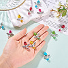 Skull Angel Synthetic Turquoise & Glass Pendants PALLOY-TAC0115-6