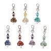Chakra Tree of Life Natural & Synthetic Gemstone Pendant Decorations HJEW-JM03731-2