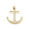 Rack Plating Brass Micro Pave Cubic Zirconia Pendants KK-Z086-68G-03-1