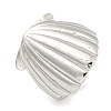 Shell Shape 304 Stainless Steel Open Cuff Finger Rings for Women RJEW-P114-02P-1