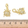 Brass Micro Pave Clear Cubic Zirconia Ladybug European Dangle Charms KK-L256-40G-3