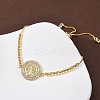 Brass Micro Pave Clear Cubic Zirconia Slider Bracelets for Women BJEW-G768-01G-3