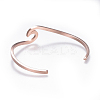 304 Stainless Steel Cuff Bangles BJEW-G611-01RG-3