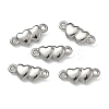 304 Stainless Steel Couple Heart Links Connector Charms STAS-D211-14C-P-1