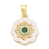 Brass Micro Pave Cubic Zirconia Pendents KK-M303-02G-08-1