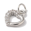 Rack Plating Brass & Clear Cubic Zirconia Pendants KK-L216-013P-2