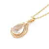 Brass Micro Pave Cubic Zirconia Pendant Necklaces NJEW-E106-12KCG-01-1