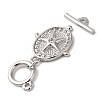 Brass Micro Pave Clear Cubic Zirconia Toggle Clasps KK-N254-75P-2