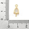 Brass Pave Cubic Zirconia Connector Charms KK-Z120-31G-03-3