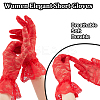 6 Pairs 6 Style Flower Pattern Lace Gloves AJEW-GA0006-10-4