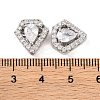 Brass Micro Pave Clear Cubic Zirconia Beads KK-S389-28P-3