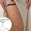 Tassel Alloy Crystal Rhinestone Thigh Chain AJEW-G059-01A-G-1
