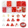 DIY Round Acrylic & Glass Beads Bracelets Jewelry Kits DIY-FS0006-29D-1