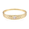 Cubic Zirconia Oval Hinged Bangle BJEW-G651-10G-04-1