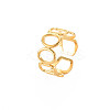 Ion Plating(IP) 304 Stainless Steel Open Geometry Wrap Cuff Ring for Women X-RJEW-S405-166G-3