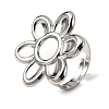 Adjustable 304 Stainless Steel Open Cuff Ring Components STAS-P403-01H-P-1
