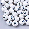 Christmas Opaque Glass Beads LS-EGLA-R113-04F-1