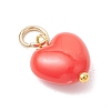 Opaque Acrylic Heart Charms PALLOY-MZ00844-3
