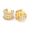Brass Micro Pave Clear Cubic Zirconia Cuff Earrings EJEW-I305-109G-2