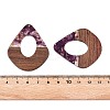 Transparent Resin and Walnut Wood Pendants RESI-T057-07H-4