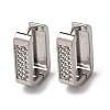 304 Stainless Steel Rectangle Hoop Earrings EJEW-D331-15P-2