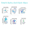 60Pcs 6 Styles Glass Charms GLAA-GO0001-24-2