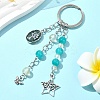 Glass & Alloy & Natural Green Aventurine Keychain KEYC-YW00146-03-1