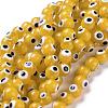 Handmade Evil Eye Lampwork Round Bead Strands LAMP-L055-8mm-01-4