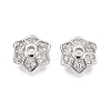 Brass Micro Pave Clear Cubic Zirconia Bead Caps KK-Q071-13P-02-1