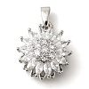 Brass Micro Pave Cubic Zirconia Pendants KK-B122-03A-P-1