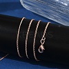 1mm Rack Plating Brass Curb Chain Necklaces for Women Men MAK-L044-26RG-2