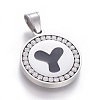 304 Stainless Steel Enamel Pendants STAS-E439-90Y-P-1